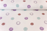 French Terry mit Smileys, wollweiß, 0,5 m