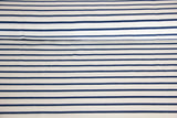 French Terry mit Streifen, blau, ecru, 0,5 m