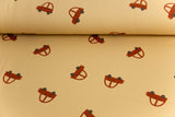 French Terry mit Fahrzeugen, Autos, beige, 0,5 m