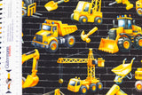 French Terry, Digital Print, Under Construction, Baustelle, schwarz, 0,5 m