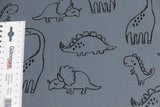 French Terry mit Dinosauriern, blau, indigoblau, 0,5 m
