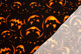 French Terry mit Halloween Kürbissen, Oekotex, schwarz, orange, 0,5 m