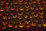 French Terry mit Halloween Kürbissen, Oekotex, schwarz, orange, 0,5 m