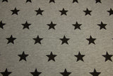 Restmenge 50 cm French Terry mit Sternen, dunkelgrau