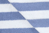 Frottee, Blockstreifen, weiß, blau, 0,5 m
