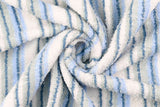 Frottee, Baumwolle, mit Streifen, blau, weiß, 0,5 m