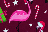 Sweat "Holly" mit Flamingo, Weihnachten, angeraut, bordeaux, 0,5 m