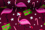 Sweat "Holly" mit Flamingo, Weihnachten, angeraut, bordeaux, 0,5 m