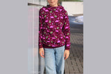 Sweat "Holly" mit Flamingo, Weihnachten, angeraut, bordeaux, 0,5 m