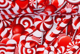 Sweat "Holly" mit Zuckerstangen, Bonbons, Weihnachten, rot, weiß, 0,5 m