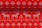 Sweat "Holly" mit Strickmuster, Norweger Muster, Weihnachten, angeraut, rot, 0,5 m