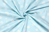 Jersey mit Blumen, hellblau, 0,5 m