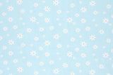 Jersey mit Blumen, hellblau, 0,5 m