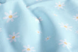Jersey mit Blumen, hellblau, 0,5 m