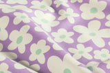 Jersey mit Blumen, lavendel, 0,5 m
