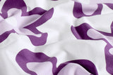 Jersey mit Blumen, wollweiß, lila, 0,5 m