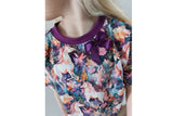 Stoffpaket Jersey + Bündchen Jersey mit Einhörnern, lila, pink