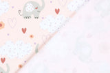 Jersey mit Elefanten, nude, hellrosa, 0,5 m