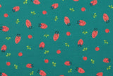 Jersey mit Erdbeeren, petrol, 0,5 m