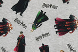 Stoffpaket Jersey + Bündchen "Harry Potter", grau meliert, bordeaux