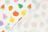 Jersey mit bunten Früchten, Obst, wollweiß, 0,5 m