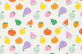 Jersey mit bunten Früchten, Obst, wollweiß, 0,5 m