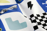 Jersey mit Skateboards, weiß, blau, 0,5 m