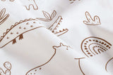 Jersey mit Safari Tieren, wollweiß, braun, 0,5 m