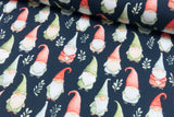 Jersey mit Wichteln, Weihnachten, dunkelblau, 0,5 m