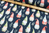 Jersey mit Wichteln, Weihnachten, dunkelblau, 0,5 m