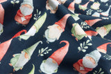 Jersey mit Wichteln, Weihnachten, dunkelblau, 0,5 m