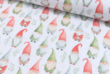 Jersey mit Wichteln, Weihnachten, weiß, 0,5 m