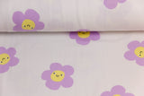 Jersey Stoff mit Blumen Meterware online kaufen