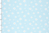Stoffpaket Jersey + Bündchen Jersey mit Blumen, Gänseblümchen, hellblau, weiß