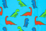 Stoffpaket Jersey + Bündchen Jersey mit Dinosauriern, aqua, grün