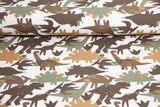 Jersey mit Dinosauriern, Oekotex, wollweiß, braun, 0,5 m