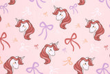 Stoffpaket Jersey + Bündchen Jersey mit Einhörnern, altrosa, flieder