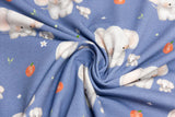 Stoffpaket Jersey + Bündchen Jersey mit Elefanten, Fräulein von Julie, blau, terracotta