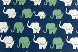 Kombi-Stoffpaket Jersey mit Elefanten, blau, pastellgrün