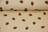 Jersey mit Erdbeeren, beige, 0,5 m