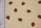 Jersey mit Erdbeeren, beige, 0,5 m