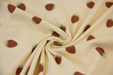 Jersey mit Erdbeeren, beige, 0,5 m