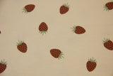 Jersey mit Erdbeeren, beige, 0,5 m
