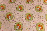 Jersey mit Fuchs und Hase, altrosa, Artikel-Nr. FVJ-4210, Fräulein von Julie, 0,5 m