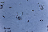 Stoffpaket Jersey + Bündchen mit Füchsen, jeansblau, schwarz