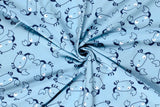 Stoffpaket Jersey + Bündchen Jersey mit Krebsen, blau, marine