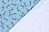 Stoffpaket Jersey + Bündchen Jersey mit Krebsen, blau, marine