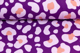 Jersey im Leo Design, Animal Print, violett, lila, 0,5 m