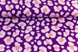 Jersey im Leo Design, Animal Print, violett, lila, 0,5 m
