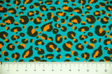 Restmenge 42 cm Jersey Leoprint, türkis, orange